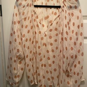 Zara sheer Polka Dot Women's Top
